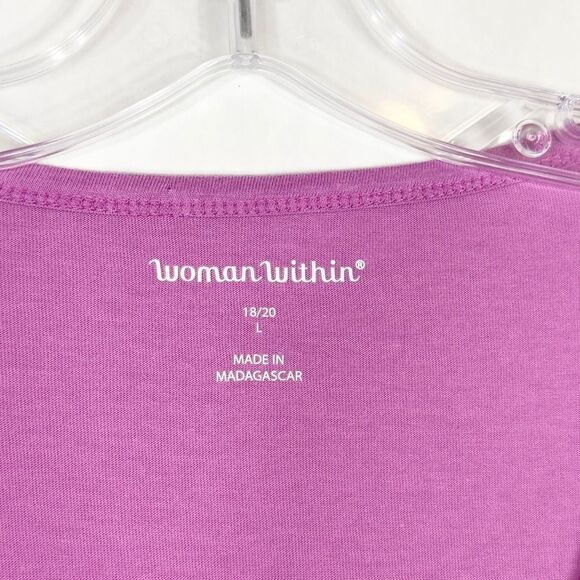 Woman Within Plus Size 18 20 Top Purple Ruffled Layered Short Sleeve Tee 782 - Picture 7 of 8